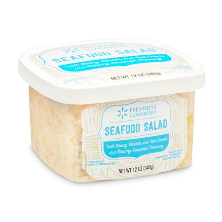 Seafood Salad with Celery, Carrots and Red Onions in a Creamy Seasoned Dressing, Seafood