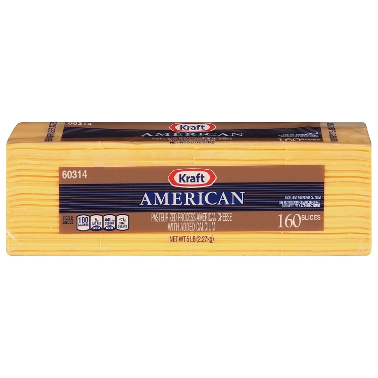 Photo of Kraft American Sliced Cheese, 5 Pound -- 4 Per Case