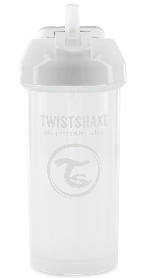 TWISTSHAKE STRAW CUP 360ML BLANC