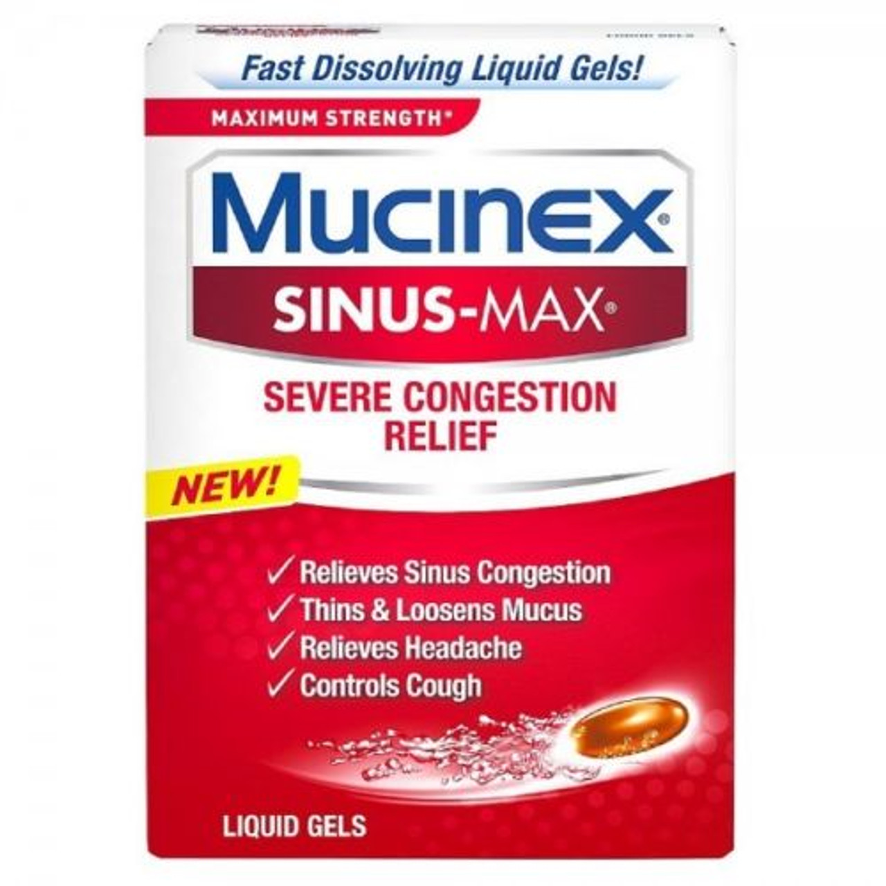 Mucinex - Sinus Max Liquid Gels - Pressure & Pain & Cough - 16 Ct