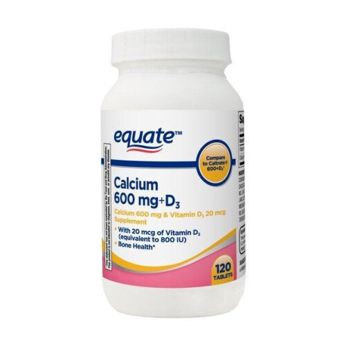 Equate Calcium + D3 Tablets Dietary Supplement 600 Mg