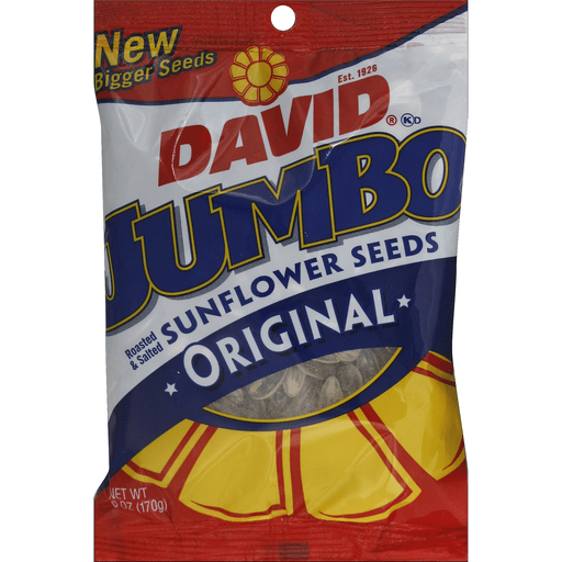 Photo of David Sunflower Seeds, Jumbo, Roasted & Salted, Original
