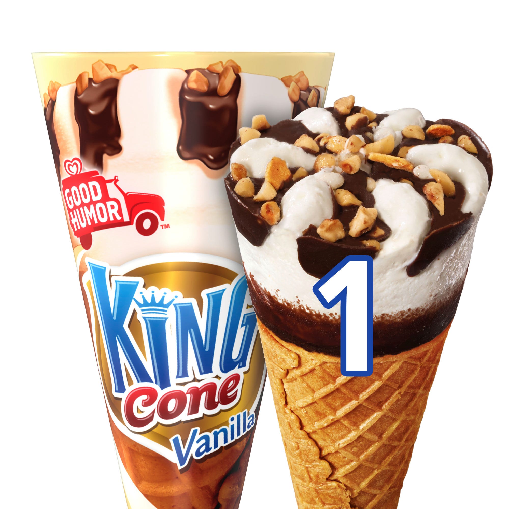 Good Humor Frozen Good Humor Ice Cream & Frozen Desserts Vanilla King Cone — UPC ...