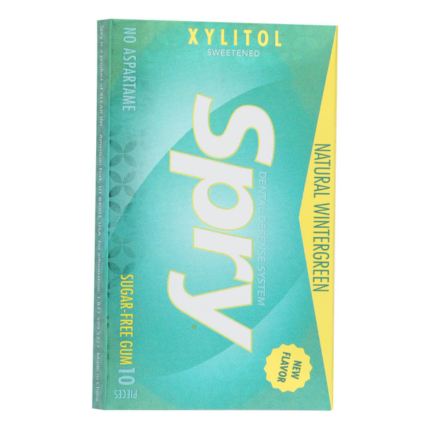 Natural Wintergreen Dental Defense System Xylitol Sweetened Sugar-Free Gum, Natural Wintergreen