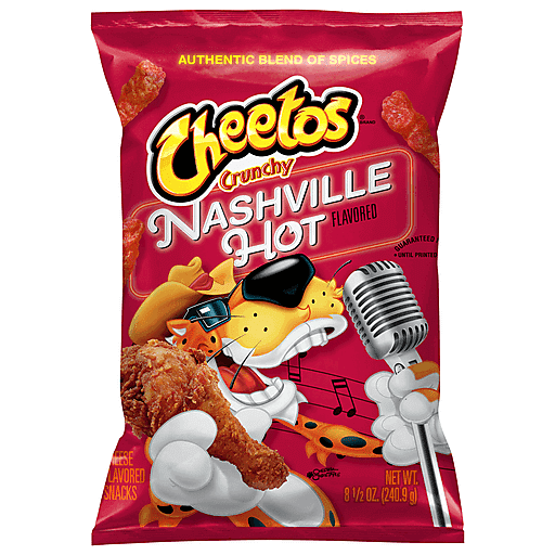 Crunchy Nashville Hot Cheese Flavored Snacks, Crunchy Nashville Hot Cheese