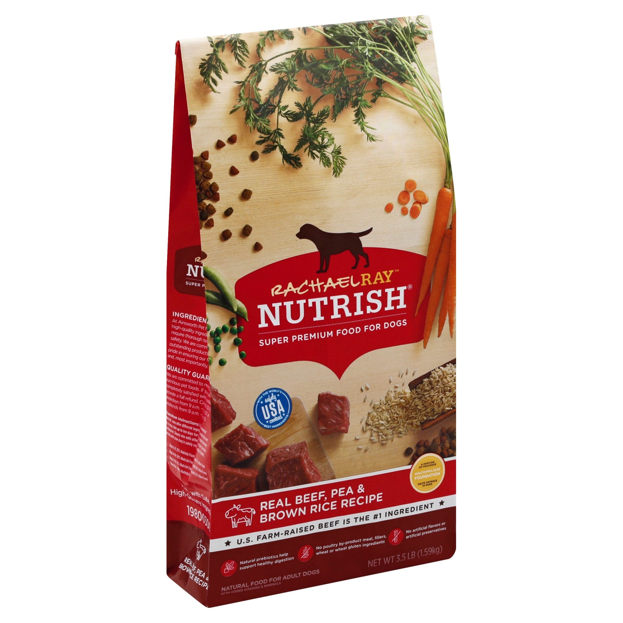 Rachael Ray Nutrish Dry Dog Food, Real Beef, Pea & Brown Rice Recipe, 3.5 Lb. Bag