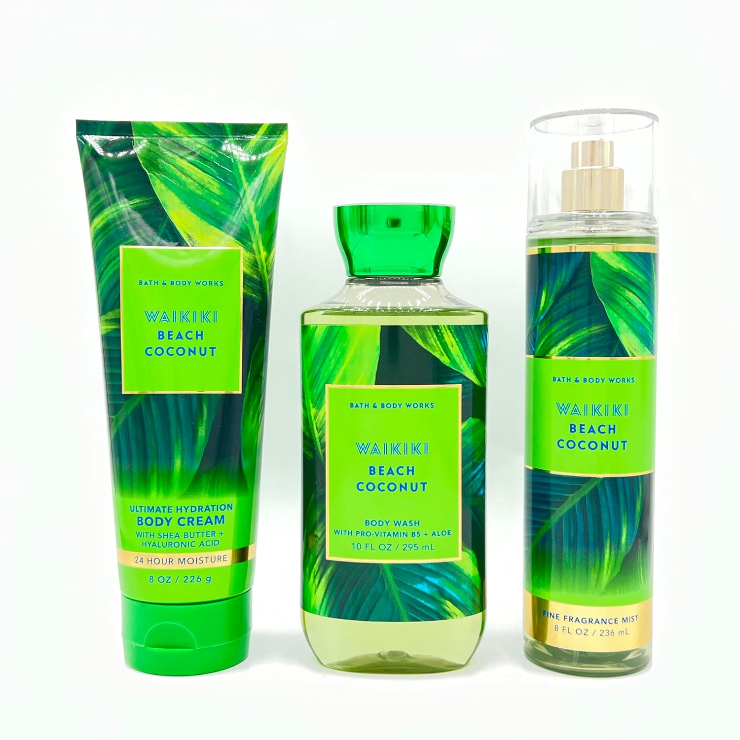Generic Bath & Body Works Waikiki Beach Coconut 3-Piece Bundle ~ Ultimate Hydration Body Cream,