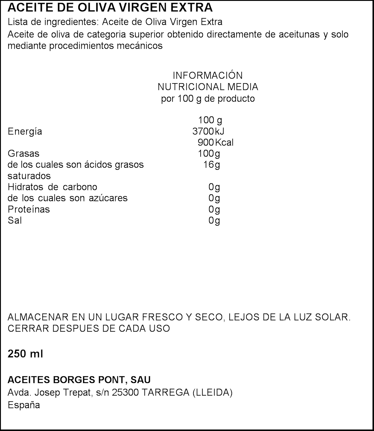 ACEITE OLIVA V.EXTRA BORGES 25 CL