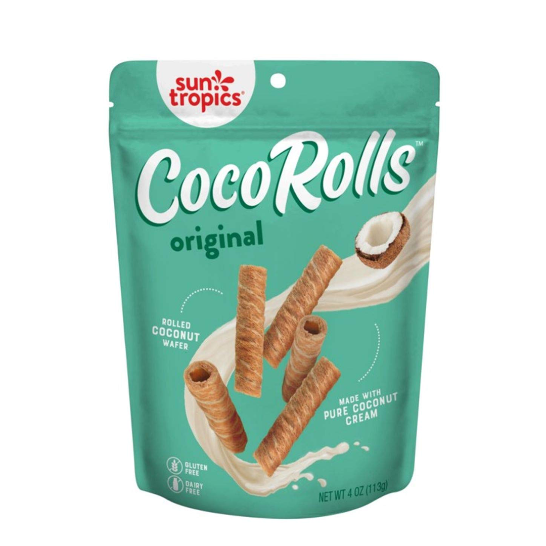 Sun Tropics Coco Rolls Original, Rolled Coconut Wafer - Case Of 12 - 4 Oz