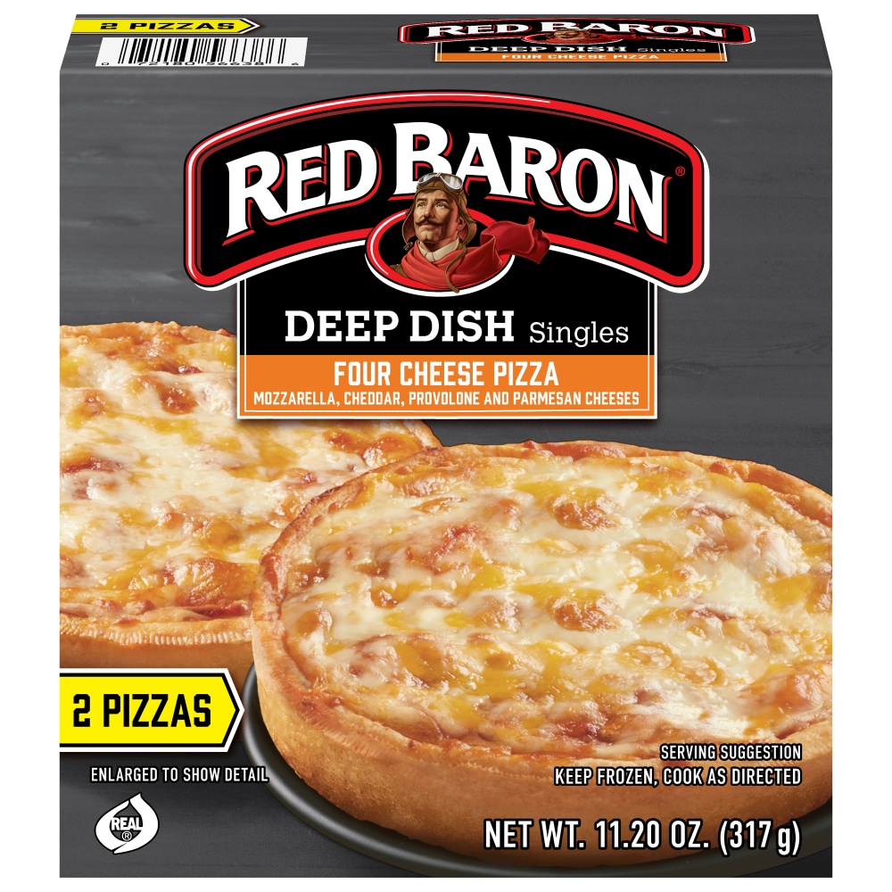 Photo of Red Baron Frozen Pizza Deep Dish Singles Four Cheese - 11.2oz