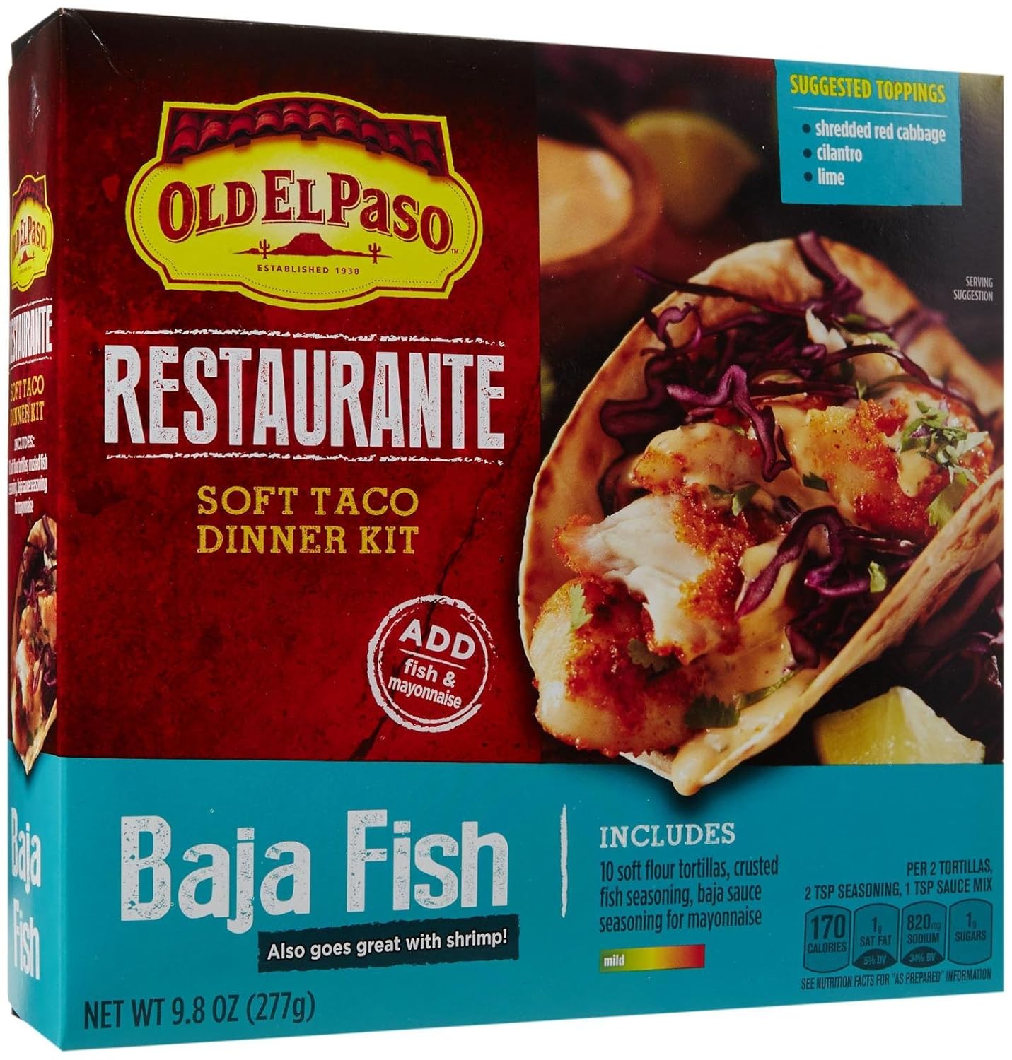 Restaurant Style Baja Fish Soft Taco Dinner Kit, Mild