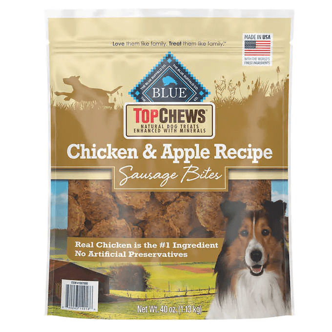 Top Chews Chicken & Apple Recipe 100% Natural Dog Treats 40 Ounce