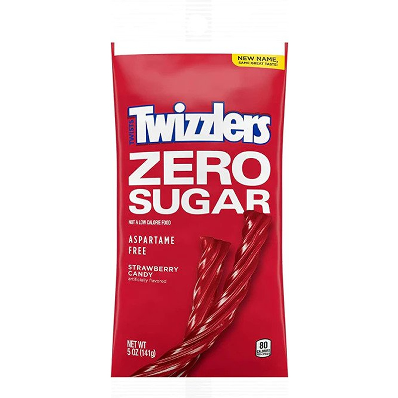 Photo of Twizzlers Zero Sugar Strawberry Flavored Chewy Twists, Aspartame Free Candy Bag, 5 Oz