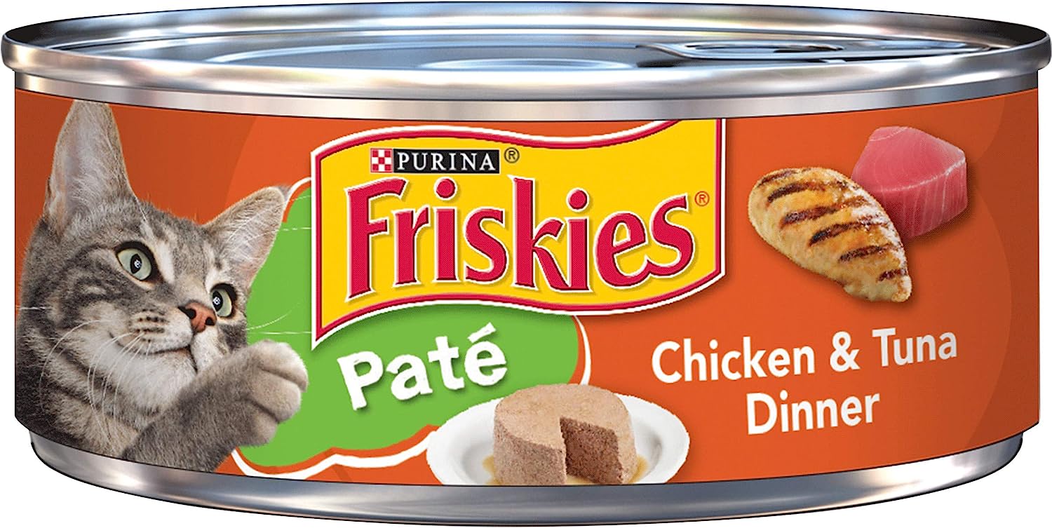 Friskies Wet Cat Food Pate Chicken & Tuna Dinner 5.5 Oz. Can