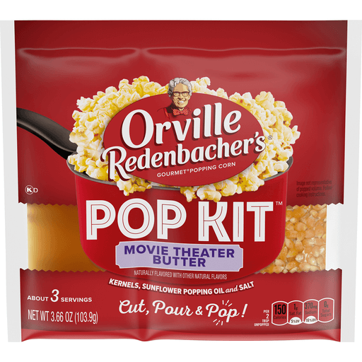 Movie Theater Butter Pop Kit Gourmet Popping Corn, Movie Theater Butter