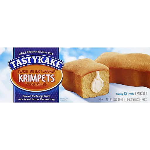 Peanut Butter Flavored Creme Filled Sponge Cakes with Icing, Peanut