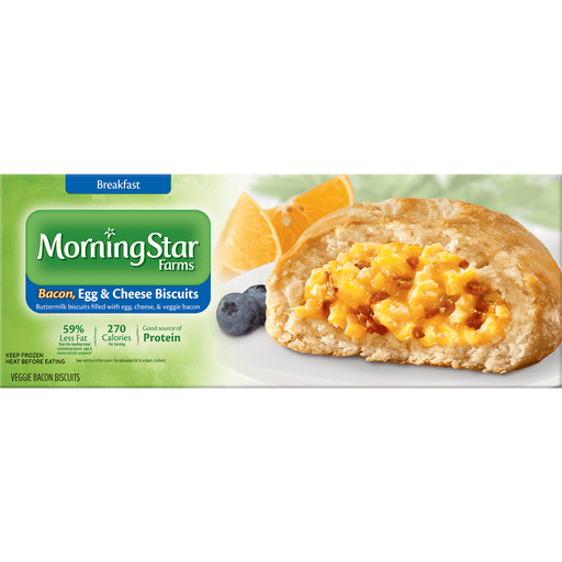 Bacon, Egg & Cheese Biscuits Flaky Buttermilk Biscuits Filled with Egg, Cheese, & Veggie Bacon