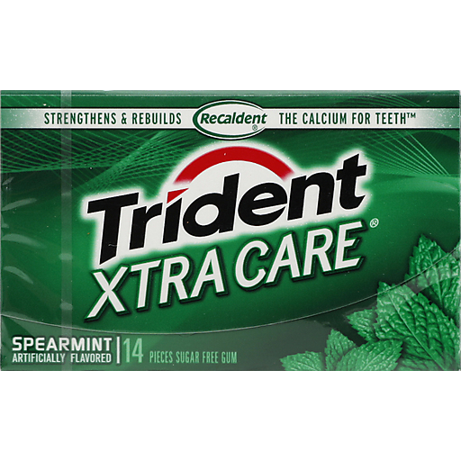 Photo of Trident Xtra Care Spearmint Sugar Free Gum 14 Ct Pack