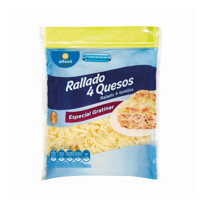 QUESO RALLADO ALTEZA 4 QUESOS 200 GR