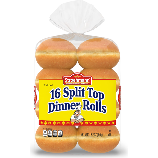 Enriched 16 Split Top Dinner Rolls