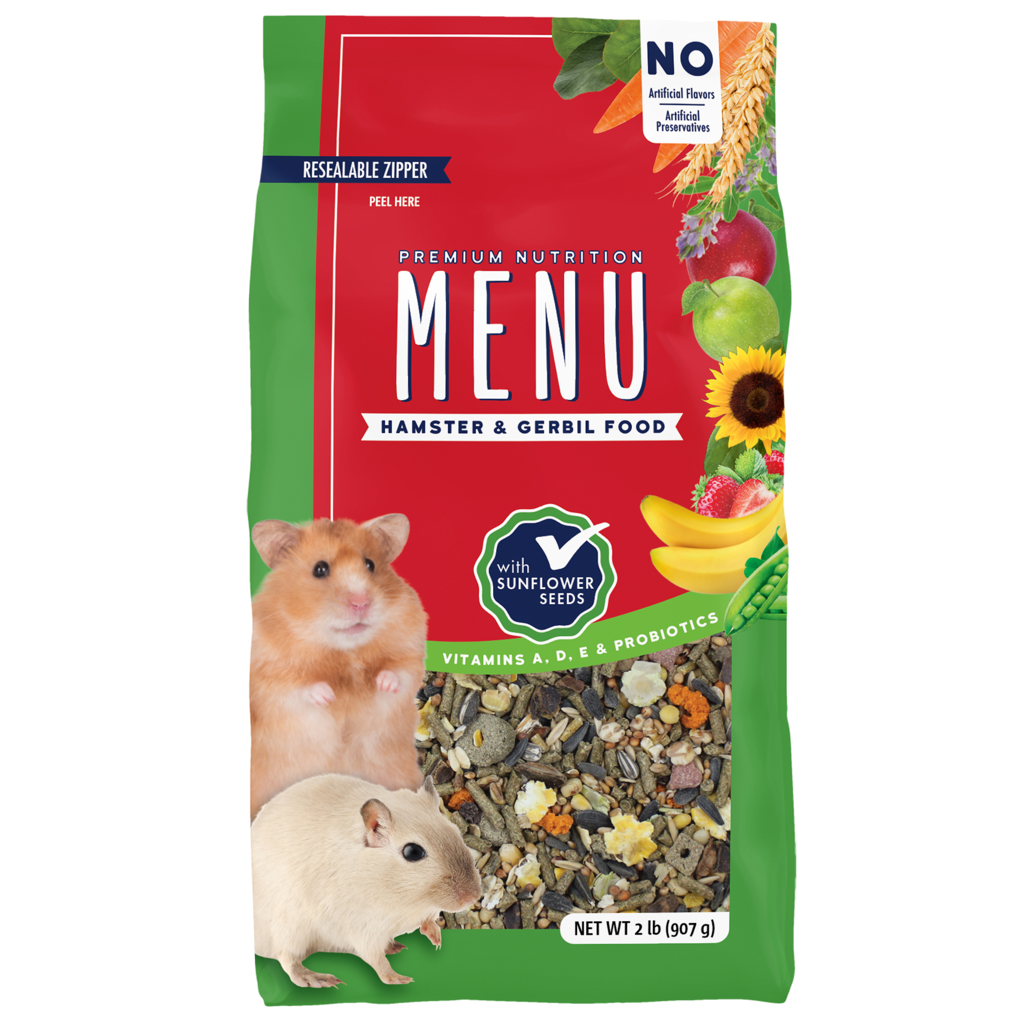 Vitakraft Sun Seed Inc. Menu Care Complex Vitamin Fortified Hamster & Gerbil Food, 2 Lb