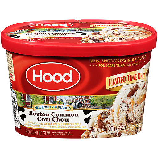 Boston Common Cow Chow Flavored Corn Cereal Reduced Fat Ice Cream with Pieces of Chocolaty Sugar