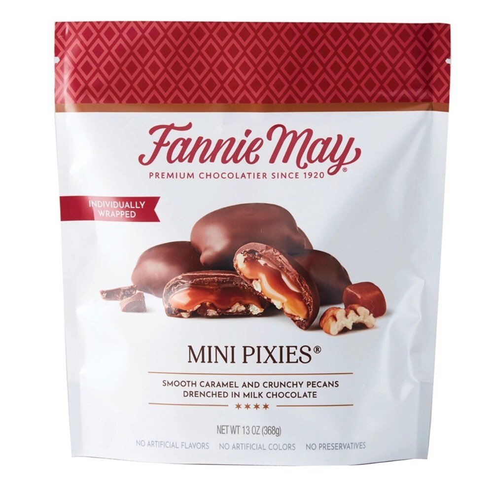 Milk Chocolate Smooth Caramel and Crunchy Pecans Drenched in Milk Chocolate Mini Pixies