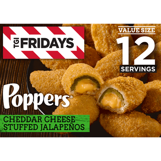 Photo of TGI Fridays Frozen Appetizers Cheddar Cheese Stuffed Jalapeno Poppers Value Size, 32 Oz. Box