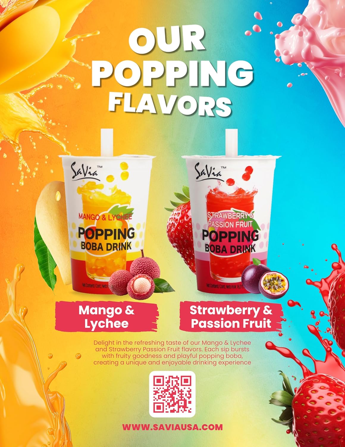 Photo of Savia Popping Boba – Trendy Bursting Fruit Pearls, 6 Pack (16.2 Fl Oz Each) – Perfect For Bubble Tea, Desserts & Drinks – Ready-to-Serve, Fun & Refreshing (16.2Fl Oz, Strawberry Passionfruit)