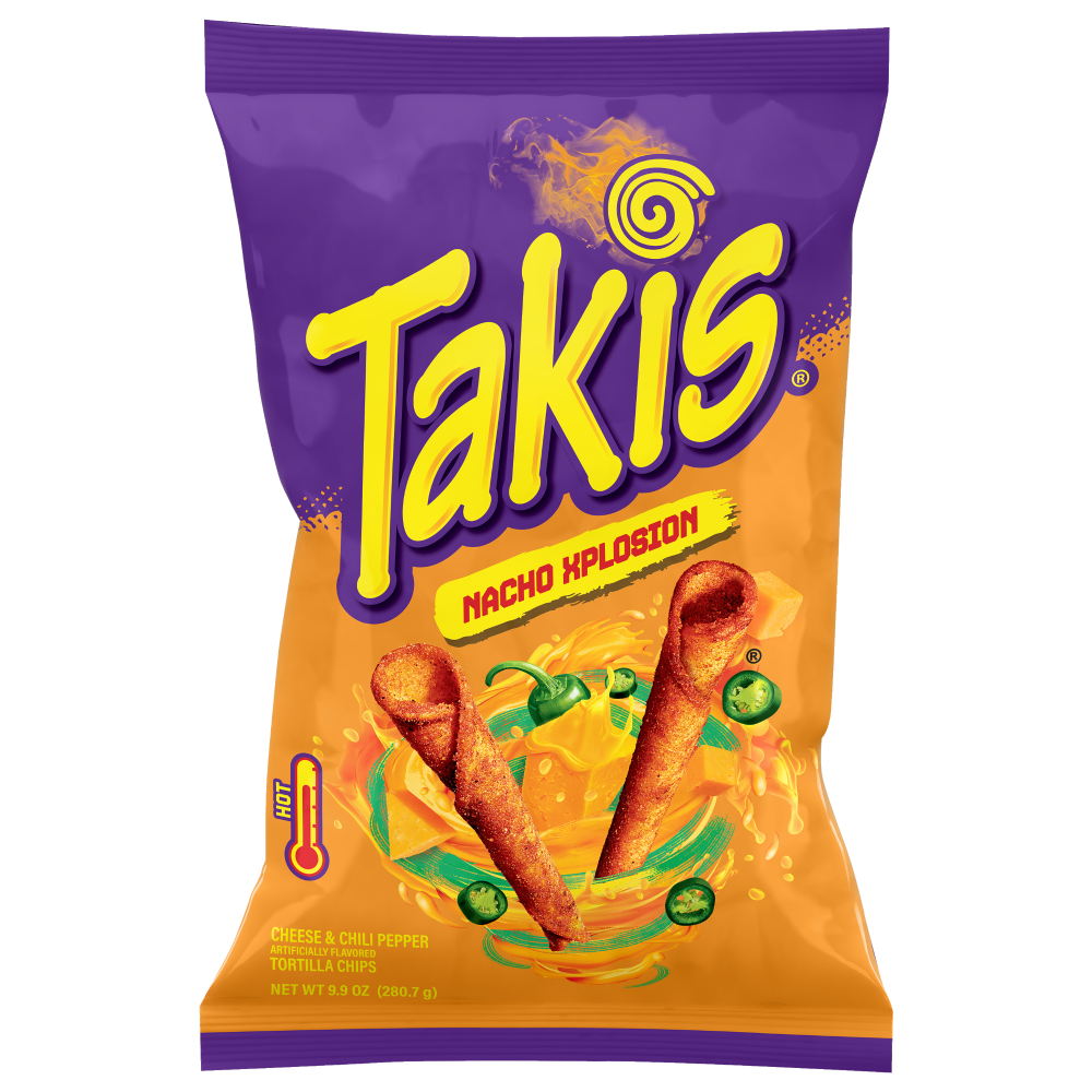 Takis Nacho Xplosion Cheese & Chili Pepper Tortilla Chips, 9.9 Oz — UPC ...
