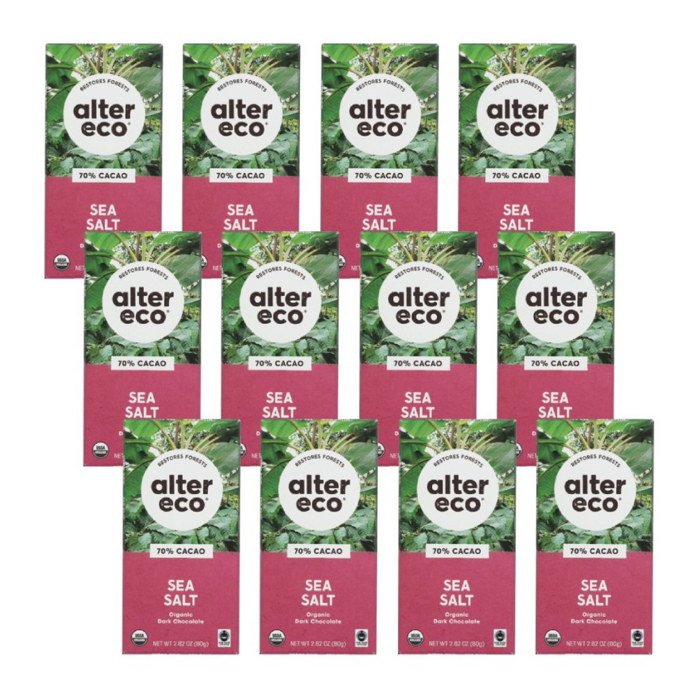 Alter Eco Organic Chocolate Deep Dark Sea Salt 70% Cocoa