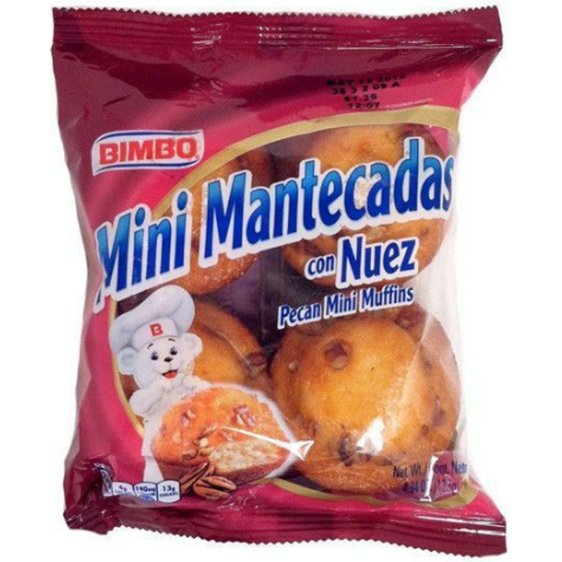 Bimbo Mantecadas Mini Vanilla Muffins With Pecans, 4 Count, 4.34 Oz