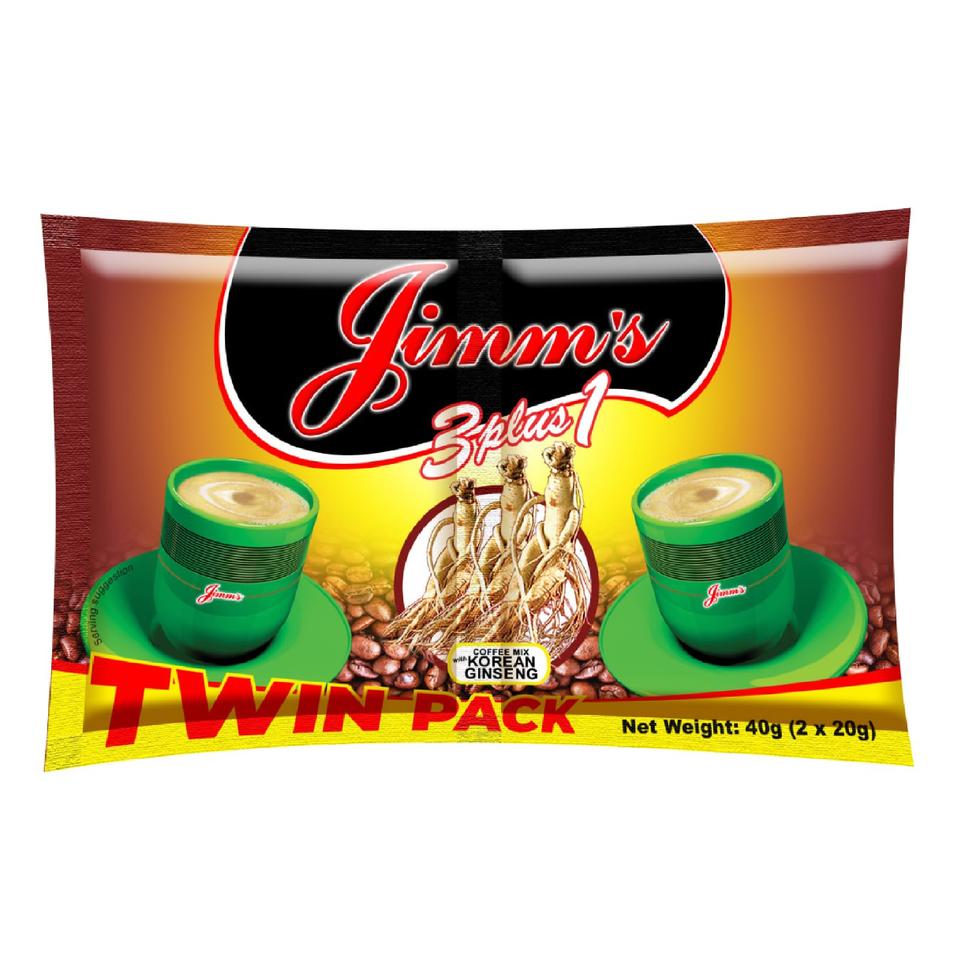 Jimm's 3 Plus 1 Coffee Mix With Korean Ginseng Twinpack 40g