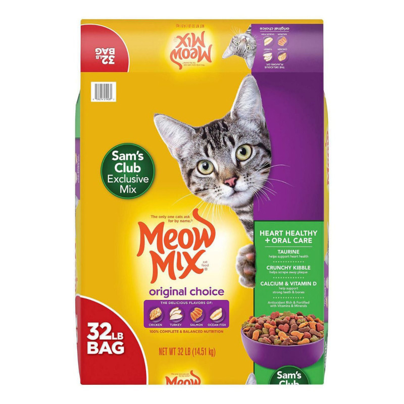 Meow Mix Cat Food, Original Choice, Heart Healthy + Oral Care 32 Lb