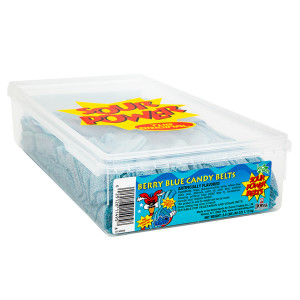 Sour Power Berry Blue Candy Belts Tub