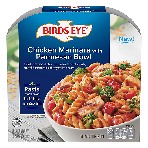 Chicken Marinara with Parmesan Grilled White Meat Chicken with Zucchini Lentil Rotini Pasta