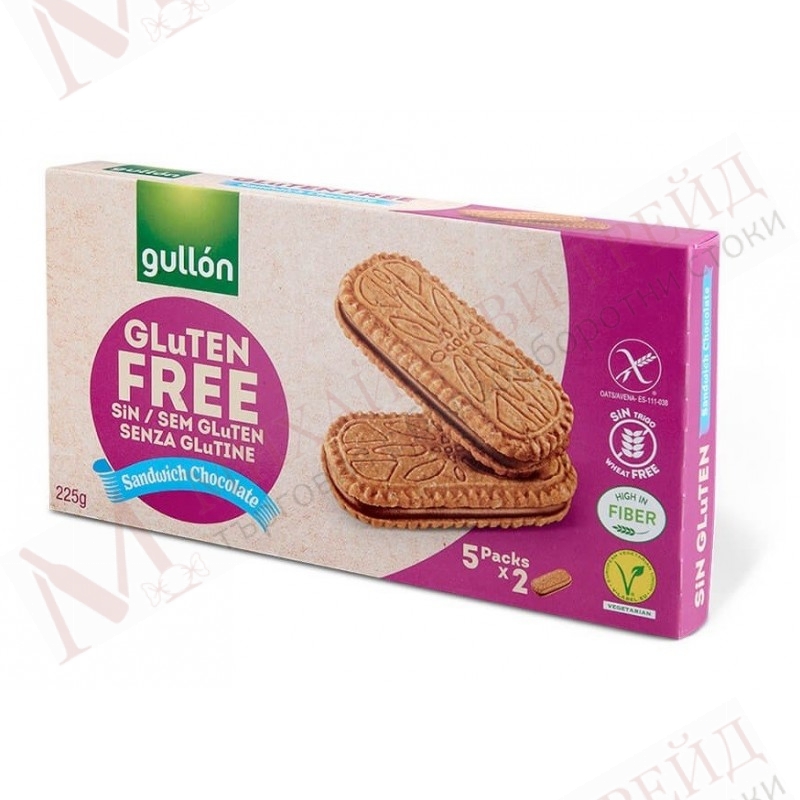 GALLETA RELLENA CHOCO GULLON S/G 225GR