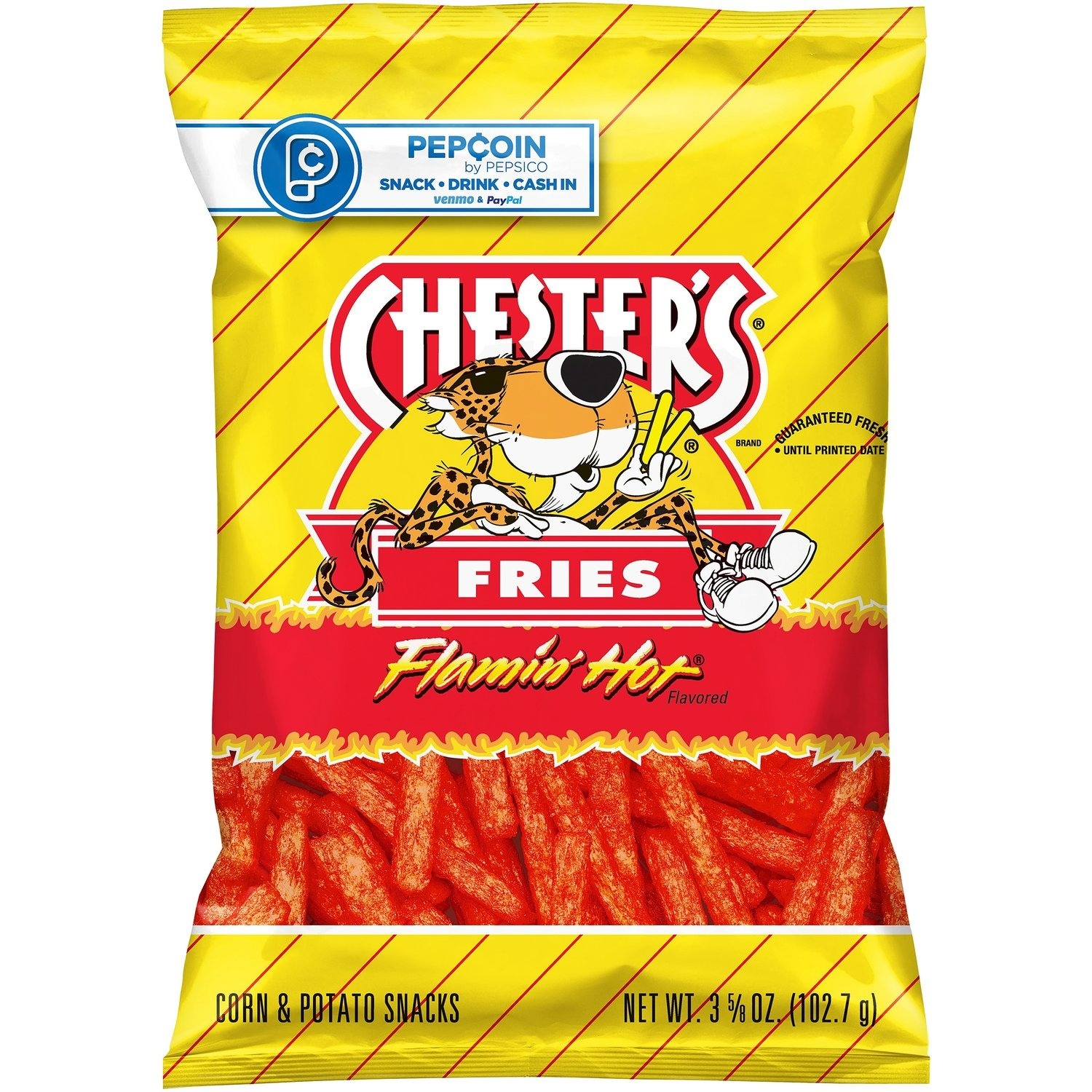 Photo of Chester's Corn Snacks, Flamin' Hot Flavored, Fries 3.62 Oz