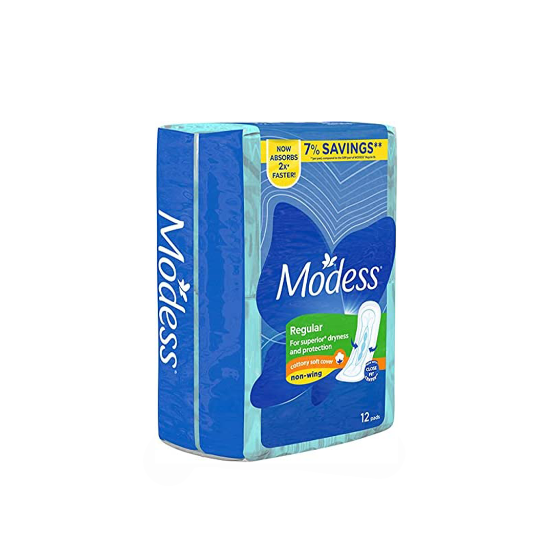 Modess Regular Cottony Soft Cover Non-Wing 12 Pads
