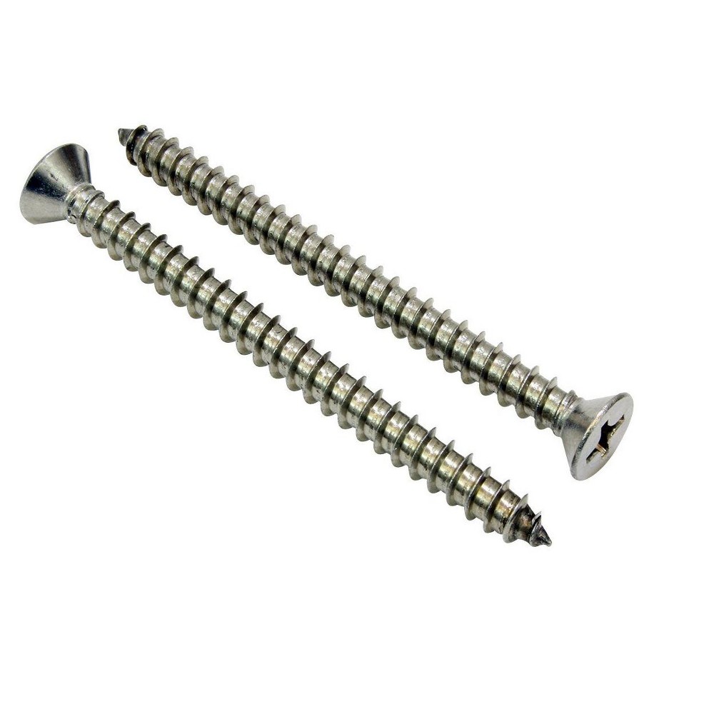Bolt Dropper 5.5" X 2.5" Stainless Steel Phillips Wood Screws, Pack Of 25 Silver