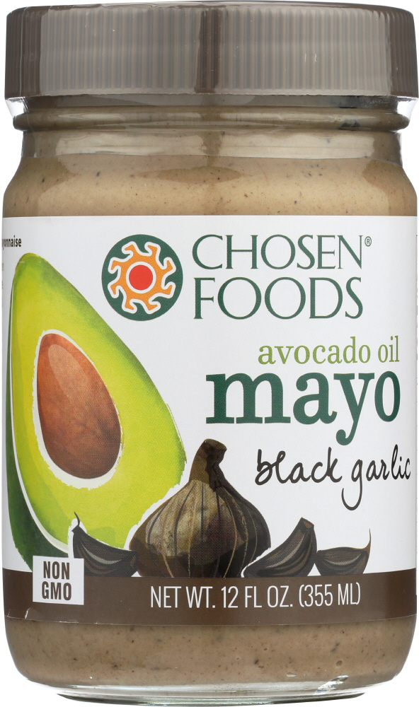 Black Garlic 100% Avocado Oil Based Mayo, Black Garlic