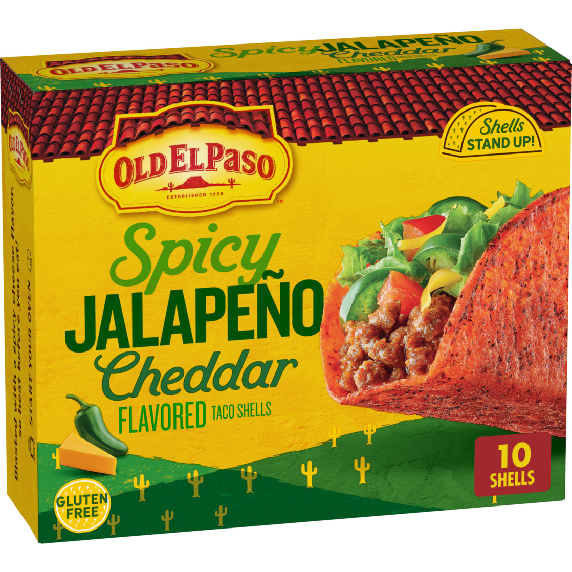 Old El Paso Stand 'N Stuff Bold Jalapeno Cheddar Taco Shells 10 Count