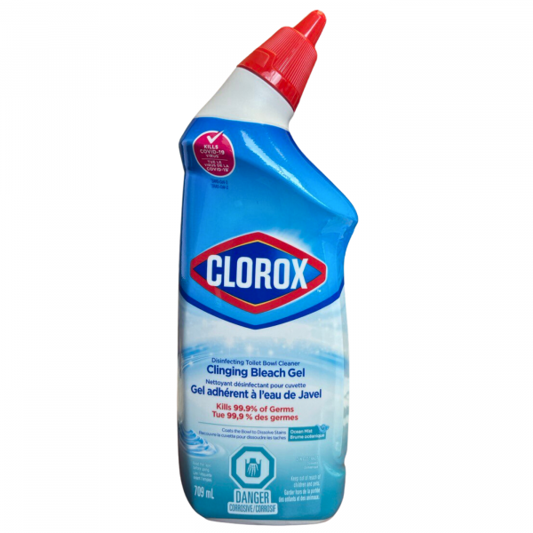 Clorox Toilet Bowl Cleaner - Clinging Gel With Bleach - Ocean Mist - 709 Ml - 24 Floz