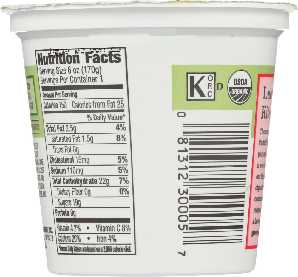 Photo of Green Valley Creamery Organic Lactose Free Strawberry Yogurt
