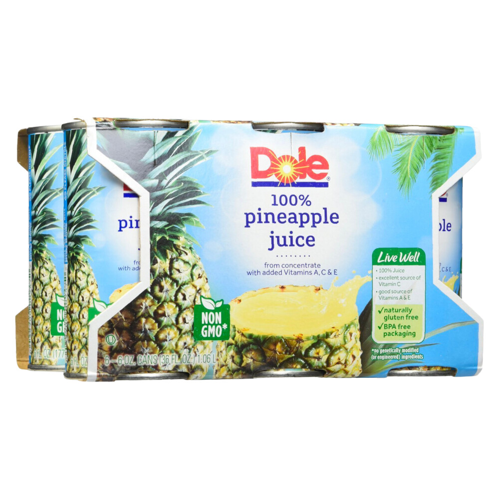 Dole 100% Pineapple Juice – 6pk/6 Fl Oz Cans