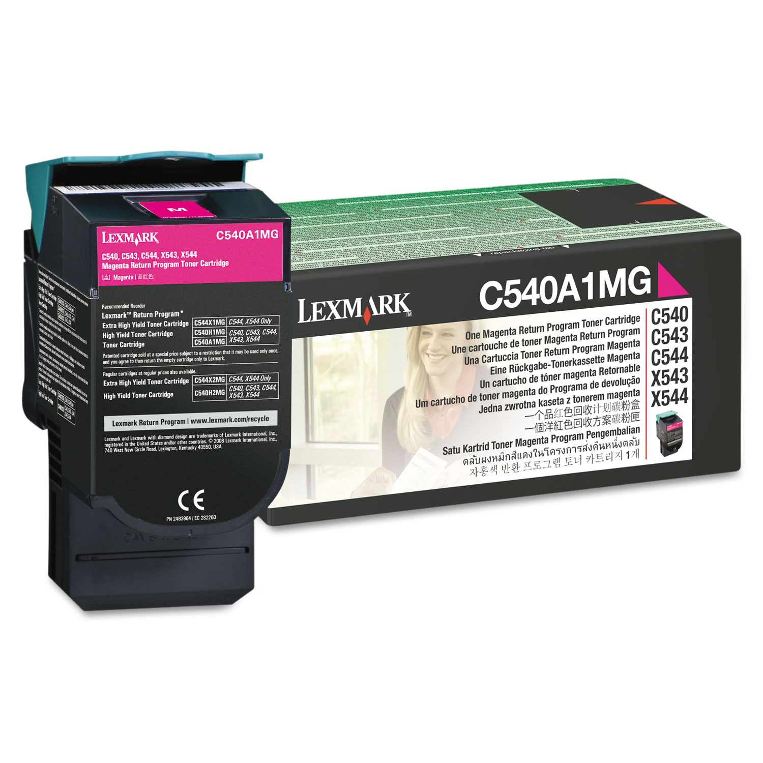 Photo of Lexmark C540A1MG Magenta Return Program Toner Cartridge