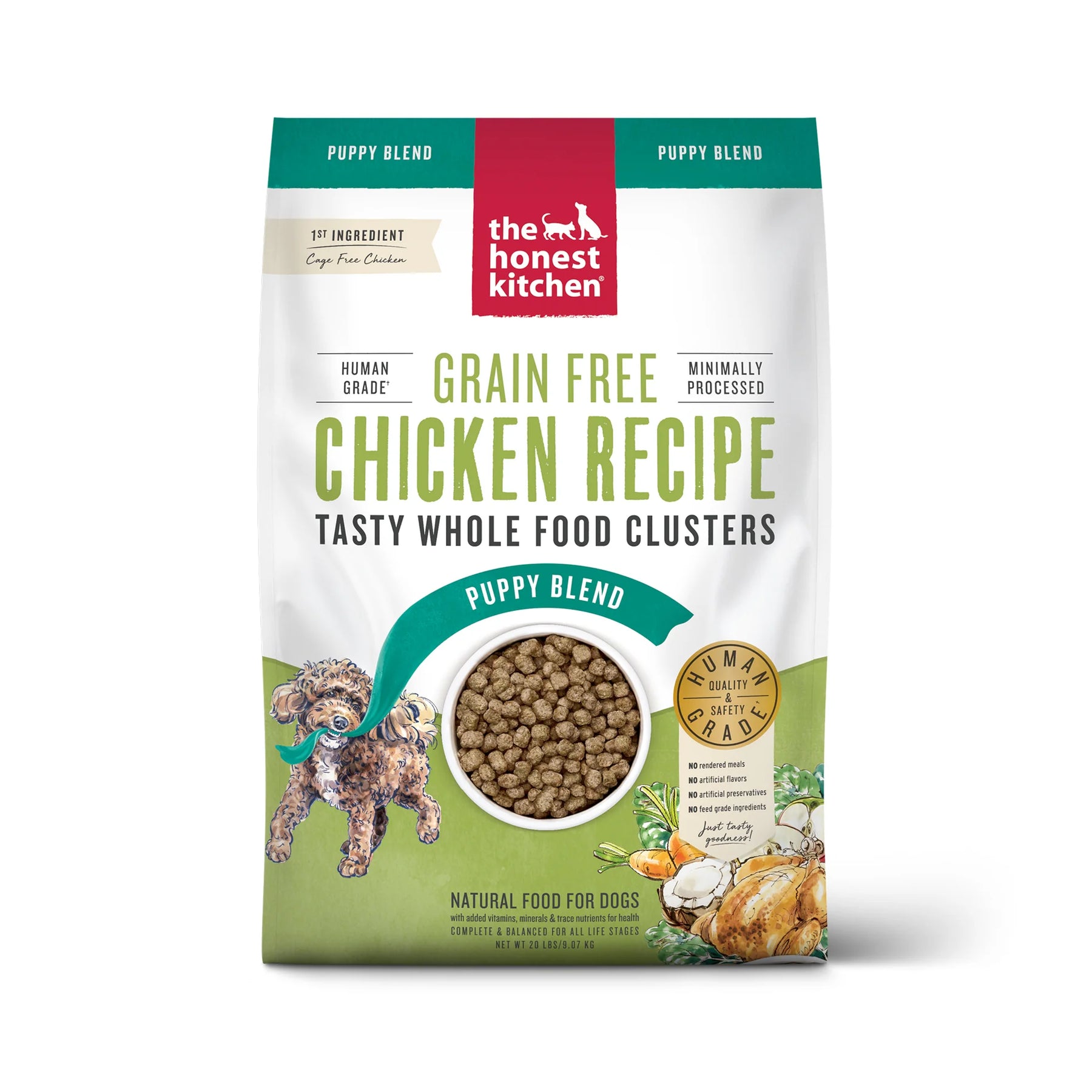 The Honest Kitchen 500-02280 - HK Dog Whole Grain Clusters Puppy Chicken & Oat 4 Lb