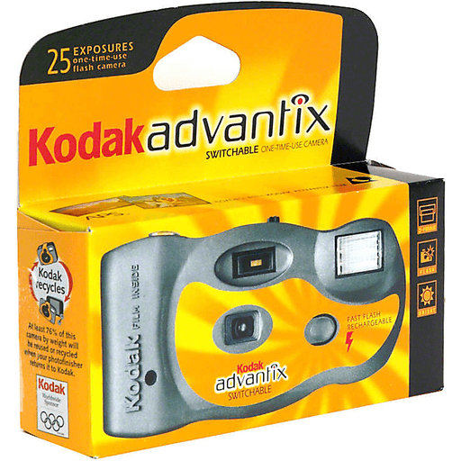 Kodak Advantix Switchable One-Time Use Flash Camera, 25 Exposure