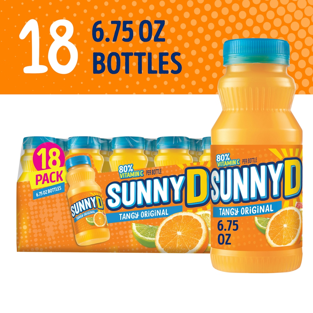 Photo of SunnyD Tangy Original Orange Juice Drink Bottles - 18-6.75 Fl. Oz