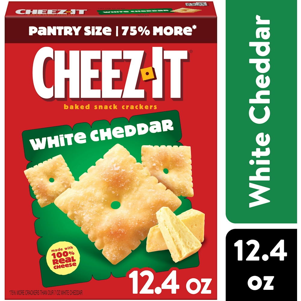 Photo of Cheez-It Cheese Crackers White Cheddar, Baked Snack Crackers, 12.4 Oz